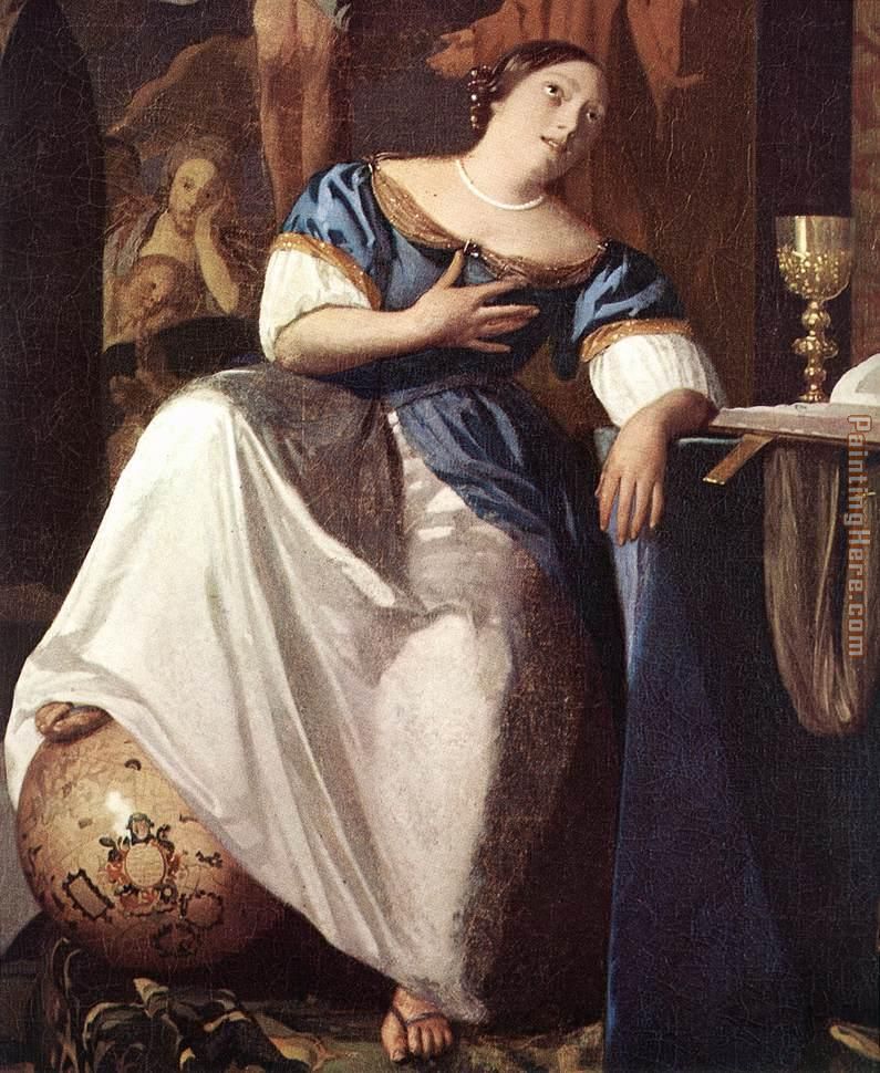 The Allegory of the Faith detail painting - Johannes Vermeer The Allegory of the Faith detail art painting